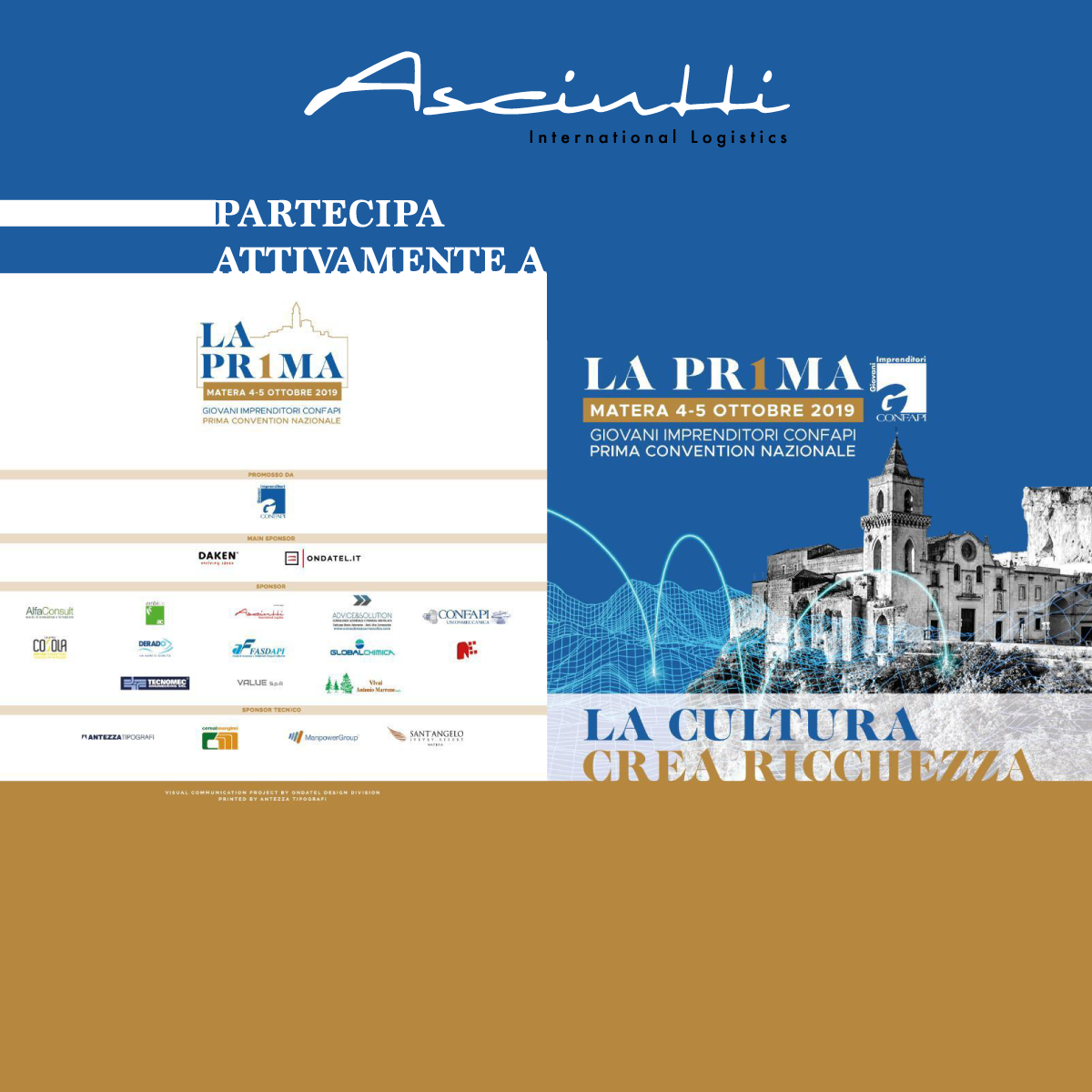 Asciutti s.r.l partecipa attivamente al progetto CONFAPI, serata di gala ''BUONA LA PR1MA''